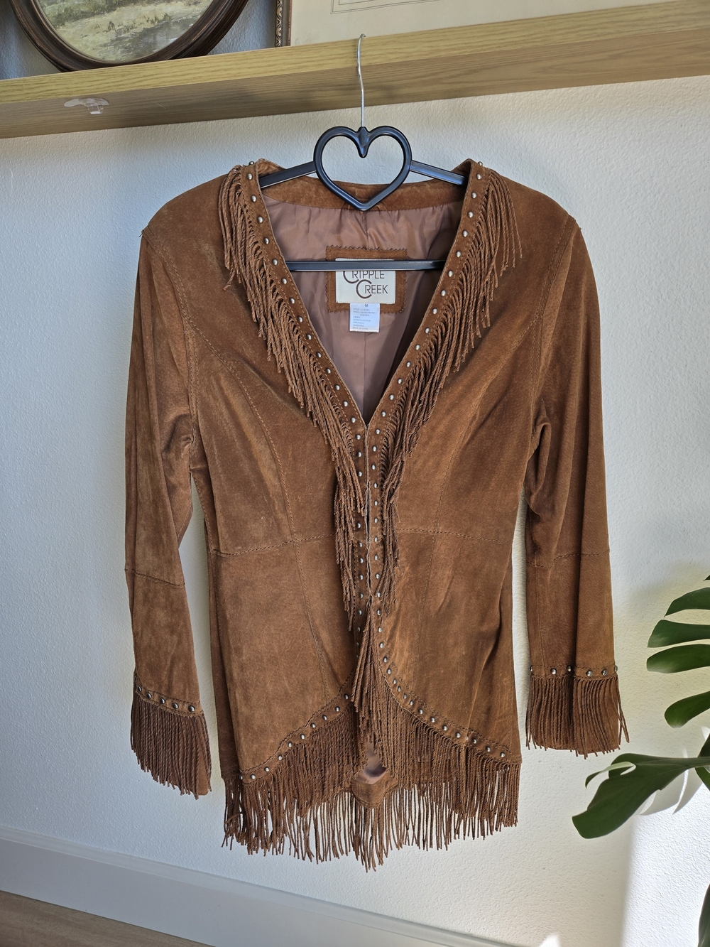 Cripple Creek Brown Suede Fringe Studded Jacket | Size M | Western
